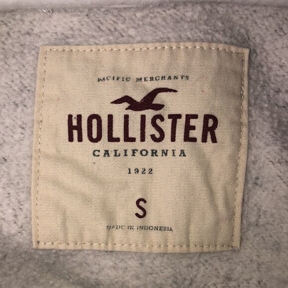 Hollister S LA Gray Silver Hooded Sweatshirt - Picture 10 of 11